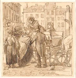 The Ladies Boarding the Carriage at Hanser Square