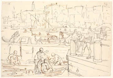 Scene by the Riva in Venice