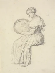 Seated Woman with Tambourine