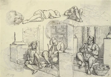 Studies of Turk and Lazzaron on a Staircase