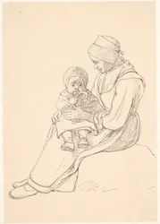 Swedish Girl with a Child on Her Lap