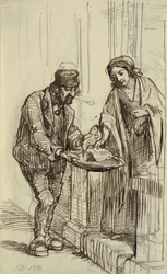 Young Lady and Fishmonger