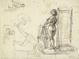 Young Girl Dressing and Four Model Studies
