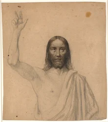 Blessing Christ. Half Figure en Face