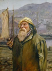 Man with Oilskin Hat and Pipe
