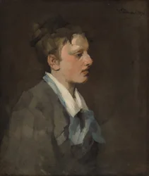 Brussels Woman with Blue Tie