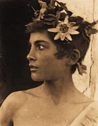 Study of a Sicilian Boy with Passionflowers in His Hair, Sicily, c.1899