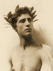 Study of a boy wearing a wreath, Sicily, c.1898