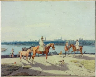 Rider on the Isar River near Munich