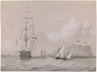 Dutch Sailing Ship off the Coast of Gibraltar