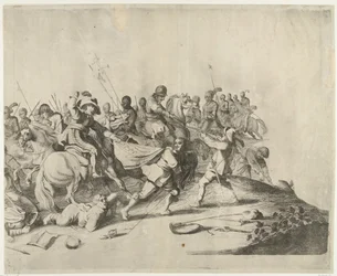 Battle Between Horsemen and Foot Soldiers