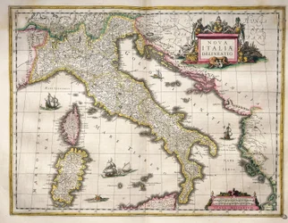 Map of Italy, from Theatrum Orbis Terrarum by Willem Blaeu, Amsterdam