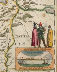 Map of Tartary, from Atlas Maior or Novus by Willem Janszoon Blaeu (detail)