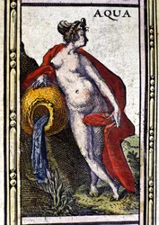 Water, one of the four elements, from the Atlas of W. Blaeu, 1655