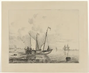 Sailing Ship with Lowered Sails