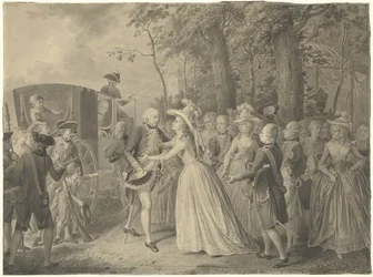 Meeting of Princess Wilhelmina with her Brother King Frederick III of Prussia in Cleves, 1788