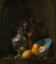 Still Life with a Silver Jug and a Porcelain Bowl, 1655-60