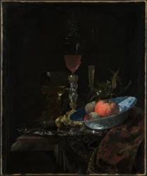 Wineglass and a Bowl of Fruit