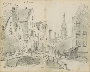 City View with a Bridge over a Canal and a Church Tower