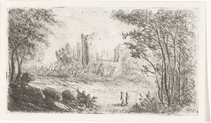 Landscape with Ruin of a Castle and Two Figures