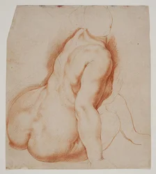 Nymphs and Satyrs Gathering Fruit. Nymph Seated in the Middle Foreground