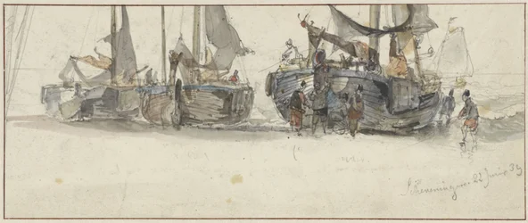 Fishing Boats on the Beach of Scheveningen