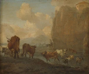 Livestock by a River