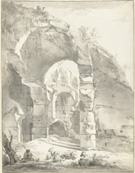 Ruins with a Shepherd and Sheep on the Left