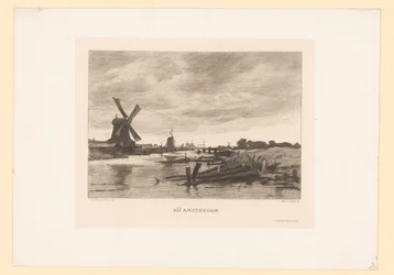 Landscape with Mills Along a Canal Near Amsterdam (title on object)