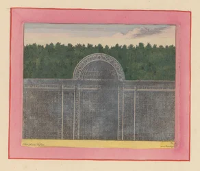 Trellis Arbor with a Semi-Circular Niche for a Hedge in the Gardens of Versailles