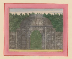 Arbor of Latticework with a Gate in the Middle for a Hedge in the Gardens of Versailles
