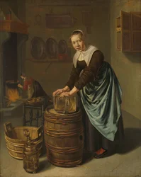 Woman Scouring a Vessel