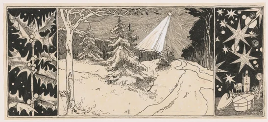 Star Shining on a Winter Landscape
