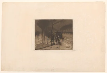 Waiting carriages on the Victoria Embankment in London