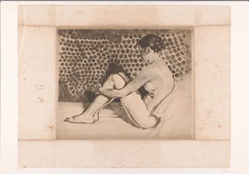 Nude, Sitting on a Divan with Knees Drawn Up