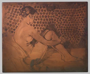 Nude, Sitting on Divan with Drawn-up Knees