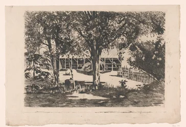Horse Stables Behind Trees in Java