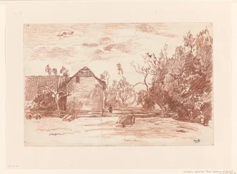 Meadow with Grazing Cattle, Farmhouse on the Left