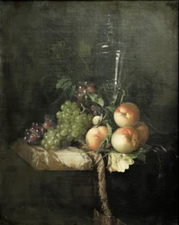 Grapes, Peaches and Big Glass