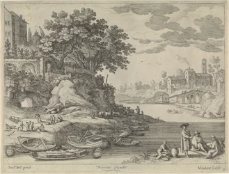 Harbor with Rowboats, Figures, and Cattle