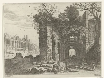 Resting Family before a Ruin (Italian Landscapes series)