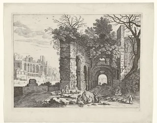 Resting Family in Front of a Ruin
