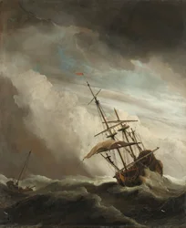 A Ship on the High Seas Caught by a Squall, Known as ‘The Gust’
