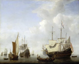 A Dutch Ship Coming to Anchor, Probably That of Prince Frederik Hendrik of Orange (1584-1647)