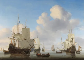 Dutch Ships on Calm Sea. Around 1665