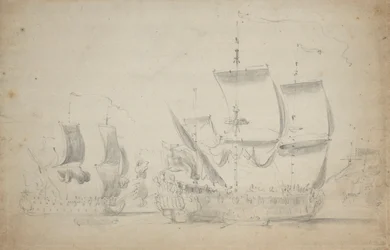 An English two-decker under easy sail, c.1675