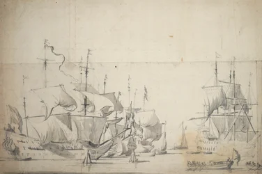 Dutch Fighting Ships Drying Sails, c.1658