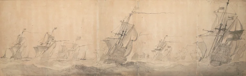 Dutch fleet beating up the coast off the North Frisian Islands 9 / 19 October 1658