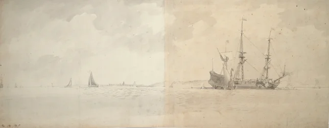 A Dutch man-of-war at anchor, c.1666