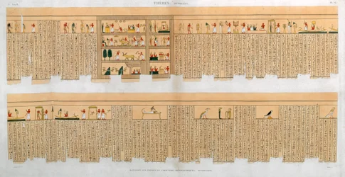 Illustrations of a Manuscript with Hieroglyphics, from a Tomb at Thebes, Egypt